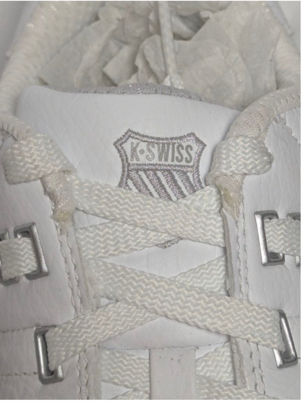 K-Swiss Limited Edition White Leather Sneakers Womens 8.5 NWOT - Picture 4 of 7
